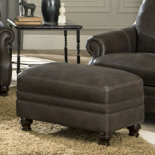 Light Brown Leather Ottoman Wayfair Shantell Leather Ottoman