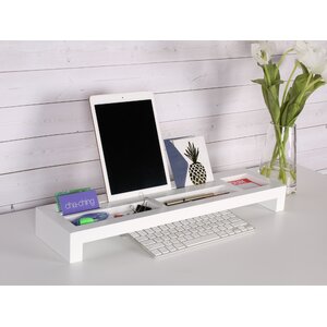 Wood Desktop Organizer Keyboard Bridge
