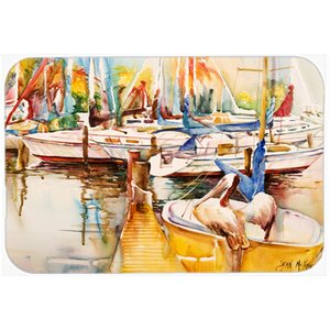 Sailboat with Pelican Golden Days Kitchen/Bath Mat