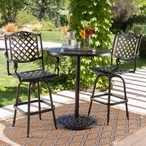 Leininger 3 Piece Bar Height Dining Set