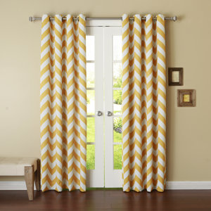 Hampshire Chevron Print Room Darkening Single Curtain Panel