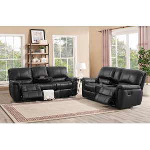 Averill Leather 2 Piece Living Room Se..