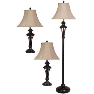 Mullen 3 Piece Table and Floor Lamp Set