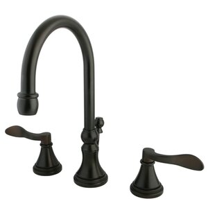 Nu French Double Handle Widespread Bathroom Sink Faucet with Brass Pop-up