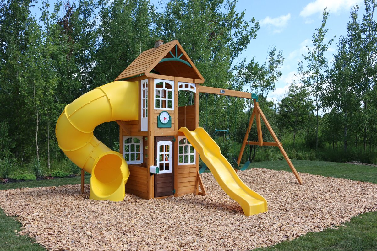 KidKraft Lewiston Retreat Wooden Swing Set & Reviews | Wayfair