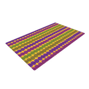 Jane Smith Under the Sea Shells Purple/Yellow Area Rug