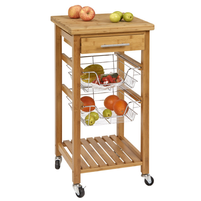 Corner Housewares Bamboo Kitchen Cart With Storage Reviews Bamboo Kitchen Cart With Storage