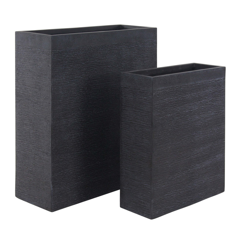 Cole Grey Modern Rectangular 2 Piece Clay Planter Box Set Cole Grey Modern Rectangular 2 Piece Clay Planter Box Set Reviews Wayfair