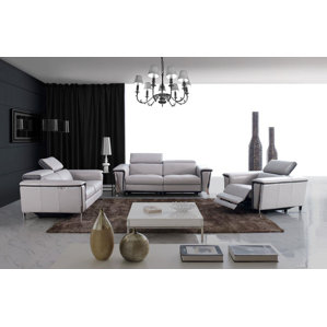 Baccus 3 Piece Leather Living Room Set by Wade Logan
