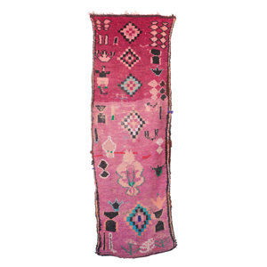 Moroccan Hand Woven Wool Pink Area Rug