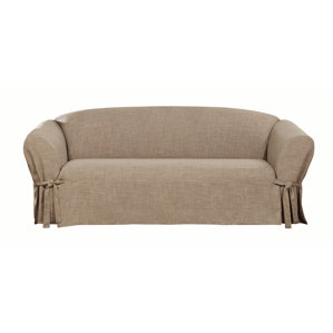Textured Linen Box Cushion Sofa Slipco..