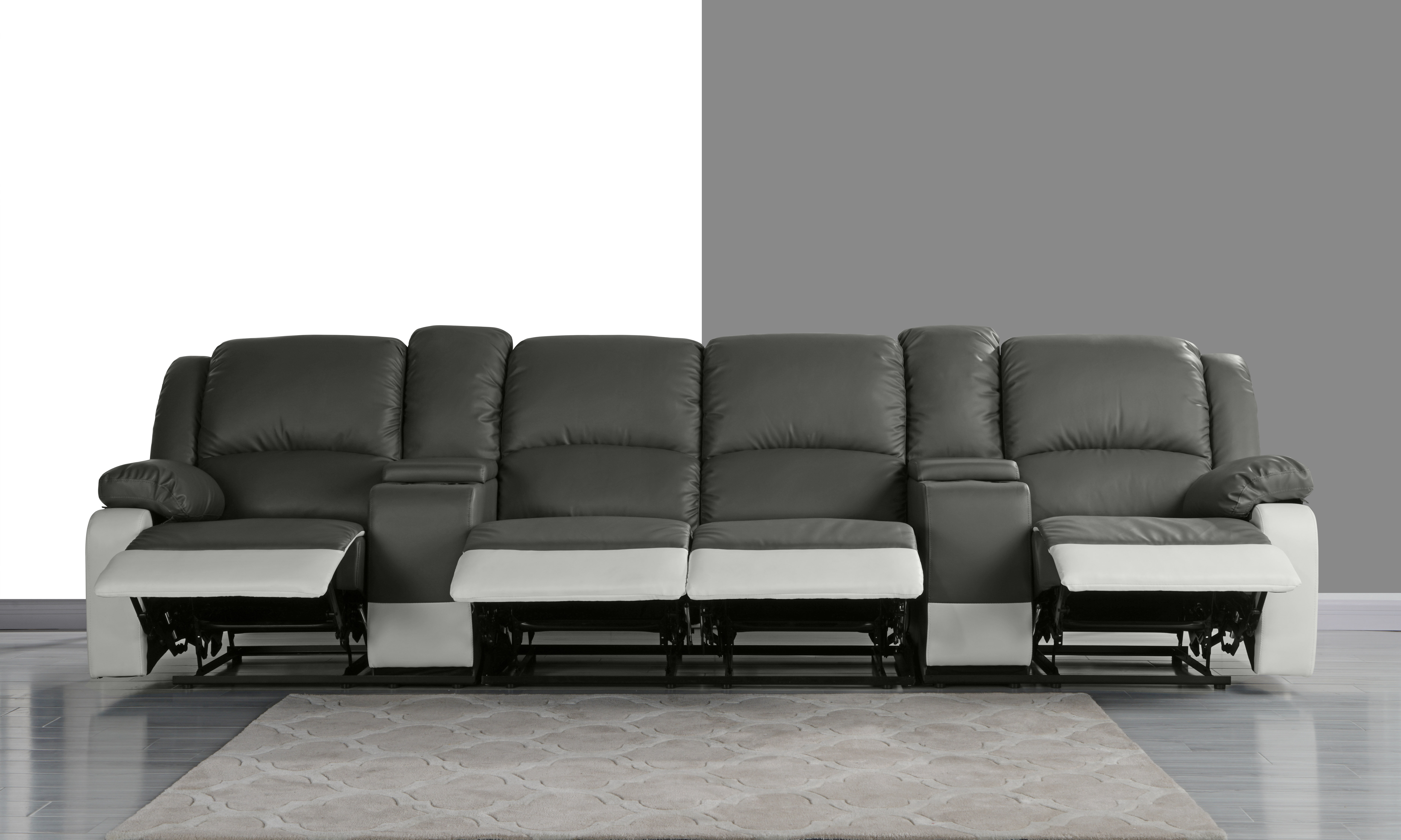 4 Seat Home Theater Sofa With Cup Holder