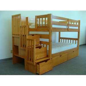 Stairway Tall Twin Bunk Bed with Storage
