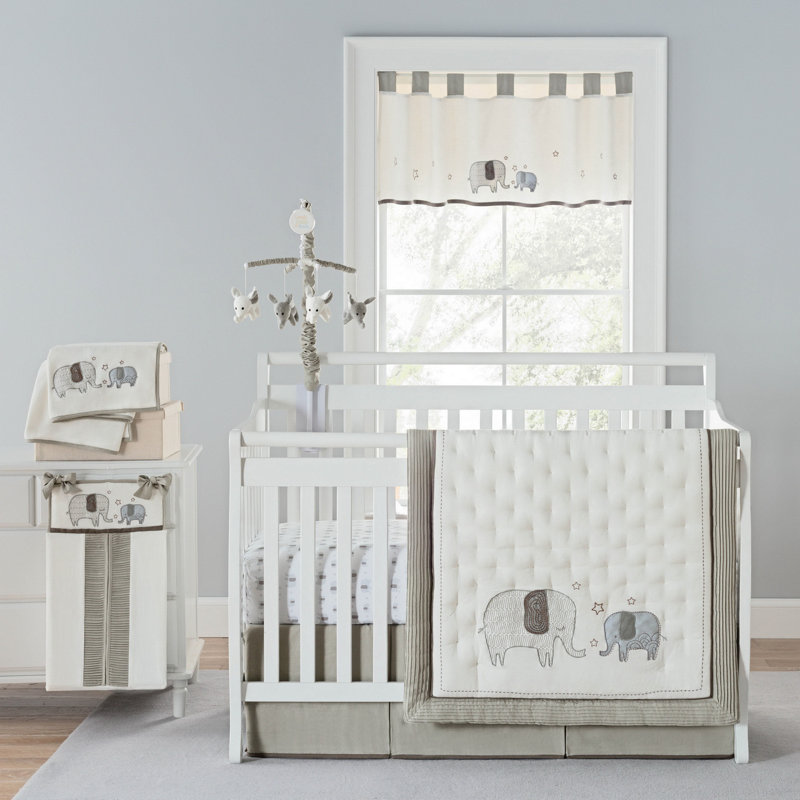 Greyleigh Arcola Elephant Baby Walk 4 Piece Crib Bedding Set Greyleigh Arcola Elephant Baby Walk 4 Piece Crib Bedding Set Reviews Wayfair