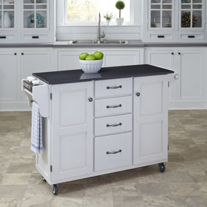 Adelle Kitchen Cart with Quartz Top by August Grove
