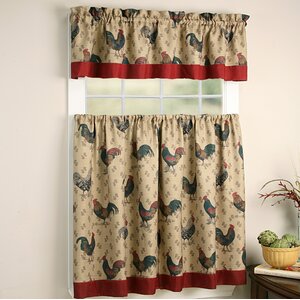 Groux Rooster Pullet Kitchen Curtain