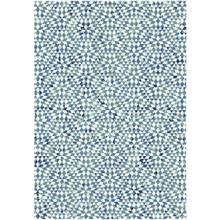 Leaf Pattern Rug Wayfair Co Uk Doty Vintage Geometric Pattern Blue Rug