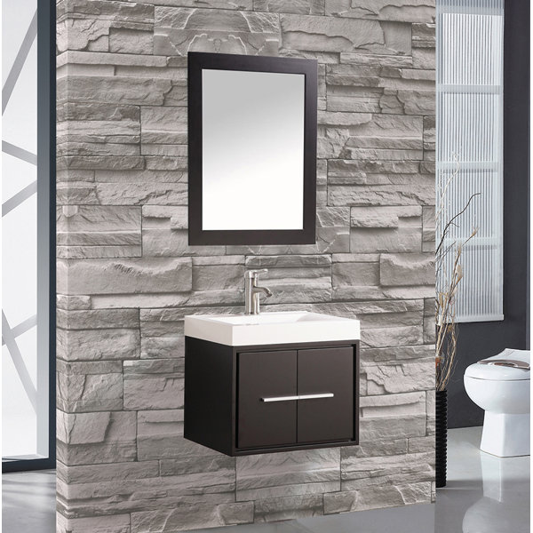 Orren Ellis Peirce 30 Single Floating Bathroom Vanity Set With Orren Ellis Peirce 30 Single Floating Bathroom Vanity Set With Mirror Wayfair