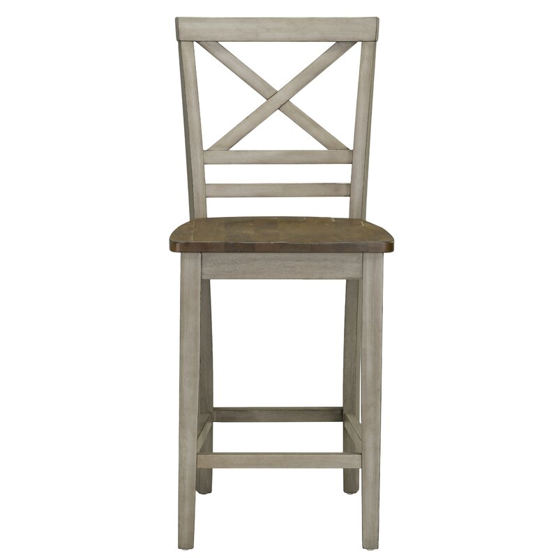 One Allium Way Duplessis Distressed Counter Height Bar Stool 