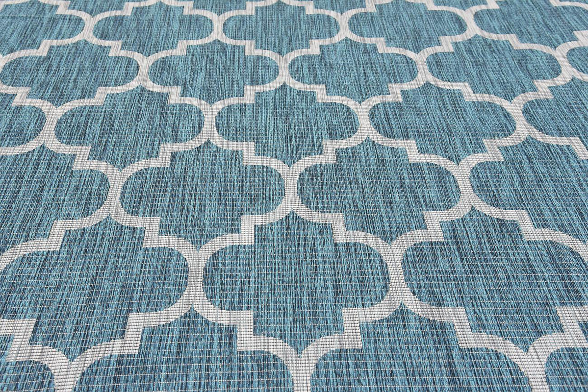 Charlton Home Enola Teal/Grey Outdoor Area Rug & Reviews Wayfair