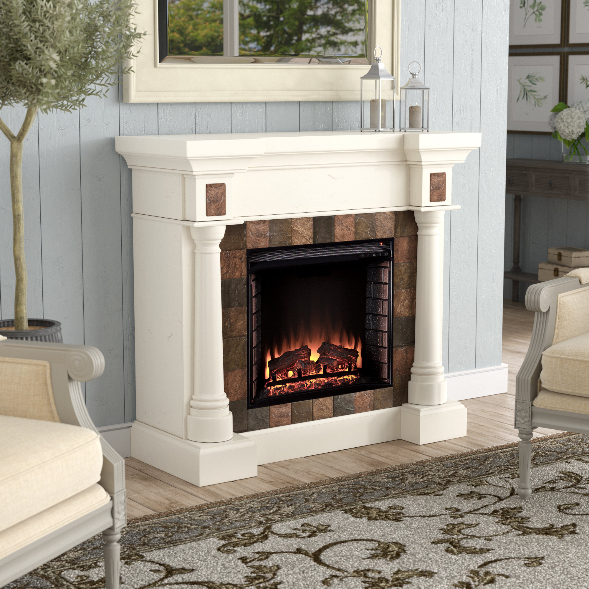 Alcott Hill Ridgewood Electric Fireplace Reviews Wayfair