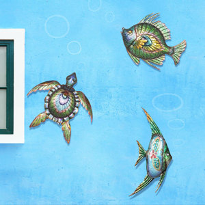 3 Piece Sea Life Outdoor Wall Decor Set
