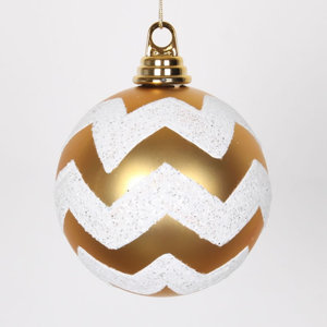 Glitter Chevron Shatterproof Christmas Ball Ornament