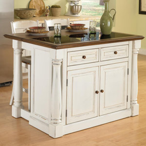 Giulia Traditional Kitchen Island Set with Granite Top