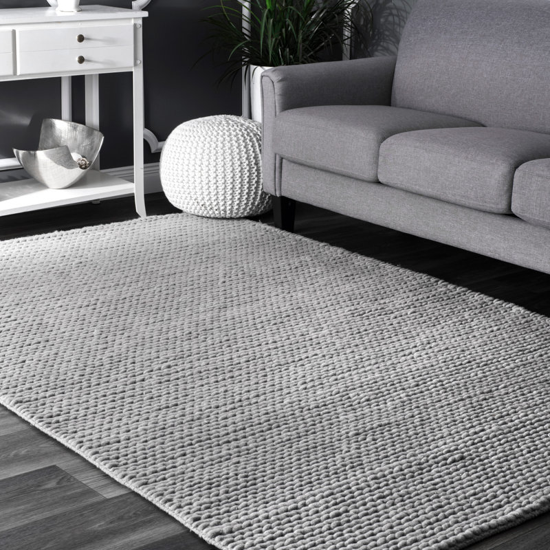 Makenzie Woolen Cable Hand Woven Light Gray Area Rug Reviews Makenzie Woolen Cable Hand Woven Light Gray Area Rug