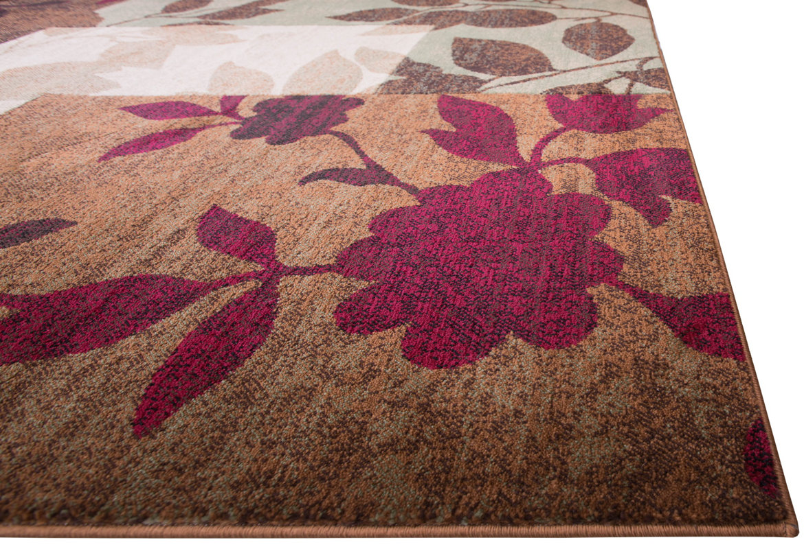 Andover Mills Raffin Beige/Brown Leaves Area Rug & Reviews Wayfair