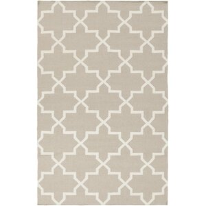 York Beige/White Geometric Reagan Area Rug