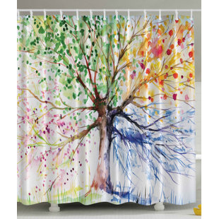 Bamboo Print Shower Curtain Wayfair Seasons Tree Print Single Shower Curtain