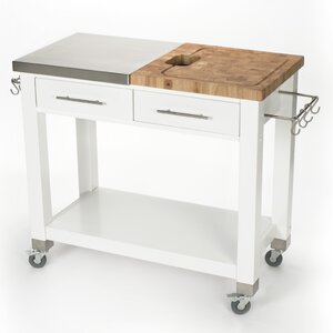 Pro Chef Kitchen Island with Butcher Block Top