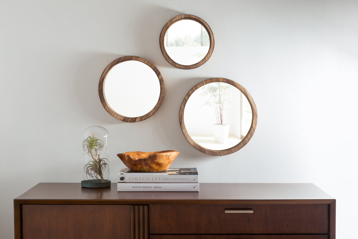 WholeHouseWorlds 3 Piece Boho Chic Porthole Wall Mirror Set & Reviews
