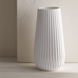 White Textured Table Vase