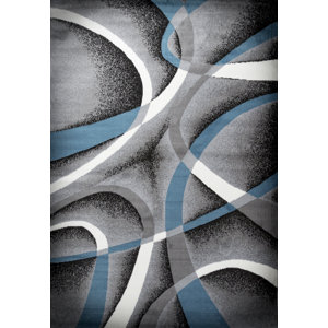 Katelynn Gray/Blue/White Area Rug