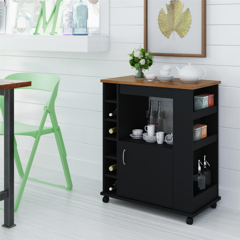 Charlton Home Worcester Kitchen Cart With Wood Top Reviews Wayfair Worcester Kitchen Cart With Wood Top