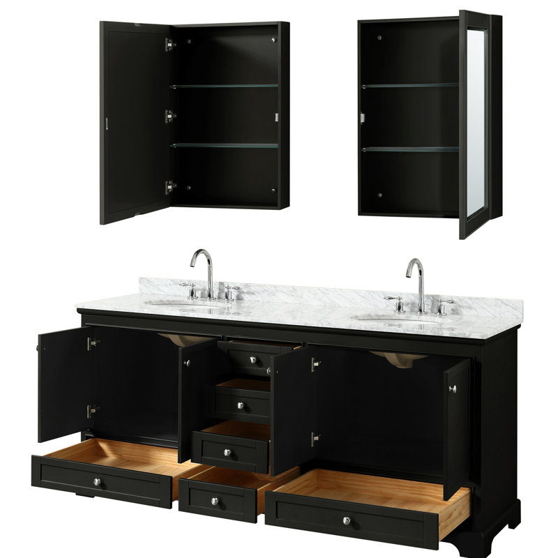 Wyndham Collection Deborah 80 Double Dark Espresso Bathroom Vanity Deborah 80 Double Dark Espresso Bathroom Vanity Set With Medicine Cabinet