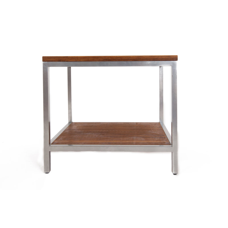 Laude Run Betances Steel Framed Bamboo Side Table Wayfair Betances Steel Framed Bamboo Side Table
