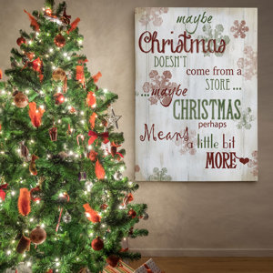 'Christmas Means More Type' Photographic Print on Wrapped Canvas