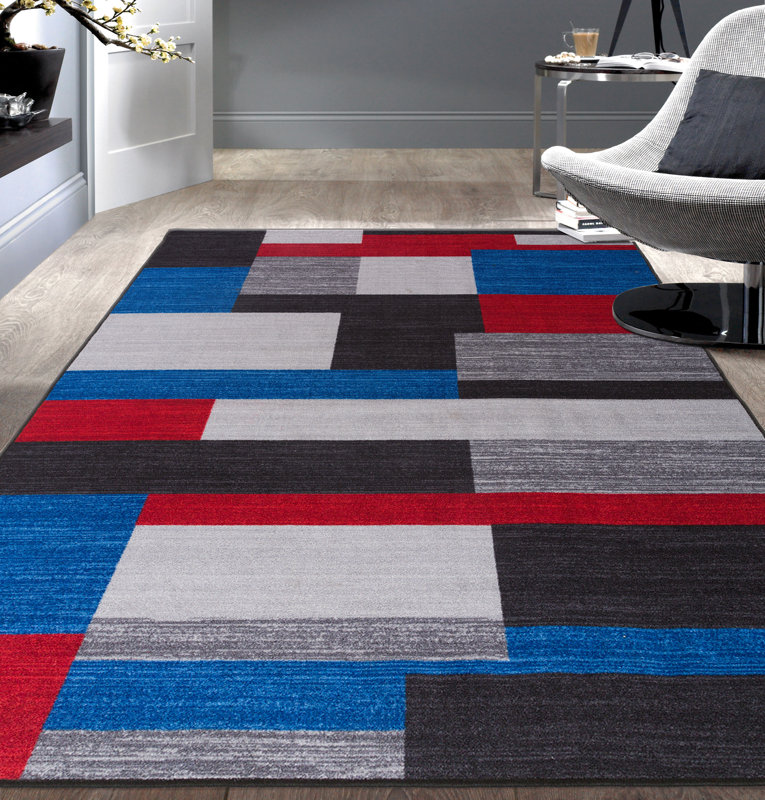 Black And Red Area Rugs orren ellis fredia contemporary geometric non-slip gray/black/red Black And Red Area Rugs orren ellis fredia contemporary geometric non-slip gray/black/red