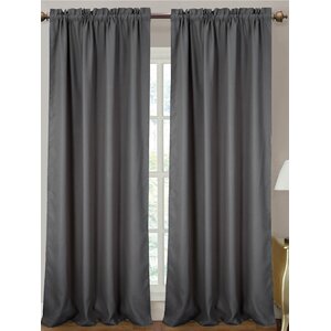 Delrico Solid Blackout Thermal Rod Pocket Single Curtain Panel