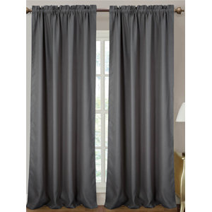 Delrico Solid Blackout Thermal Rod Pocket Single Curtain Panel