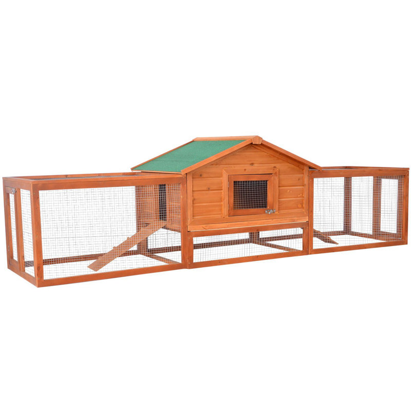Pawhut Wooden Rabbit Hutch with Ramp and Run Area & Reviews Wayfair.co.uk