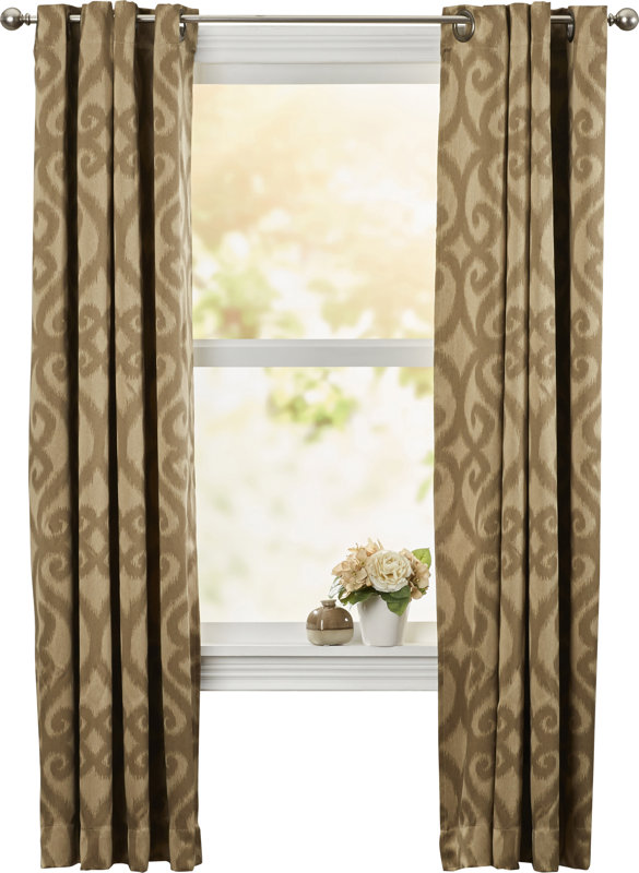 Charlton Home Payater Damask Blackout Thermal Grommet Single Curtain