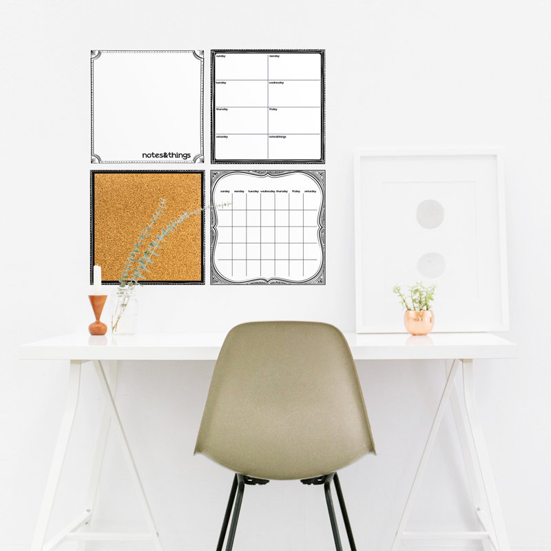 evelyne 4 piece organizer whiteboard wall decal set & reviews | joss
