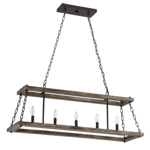 Inez Western Bronze Dwelling 5-Light Kitchen Island Pendant