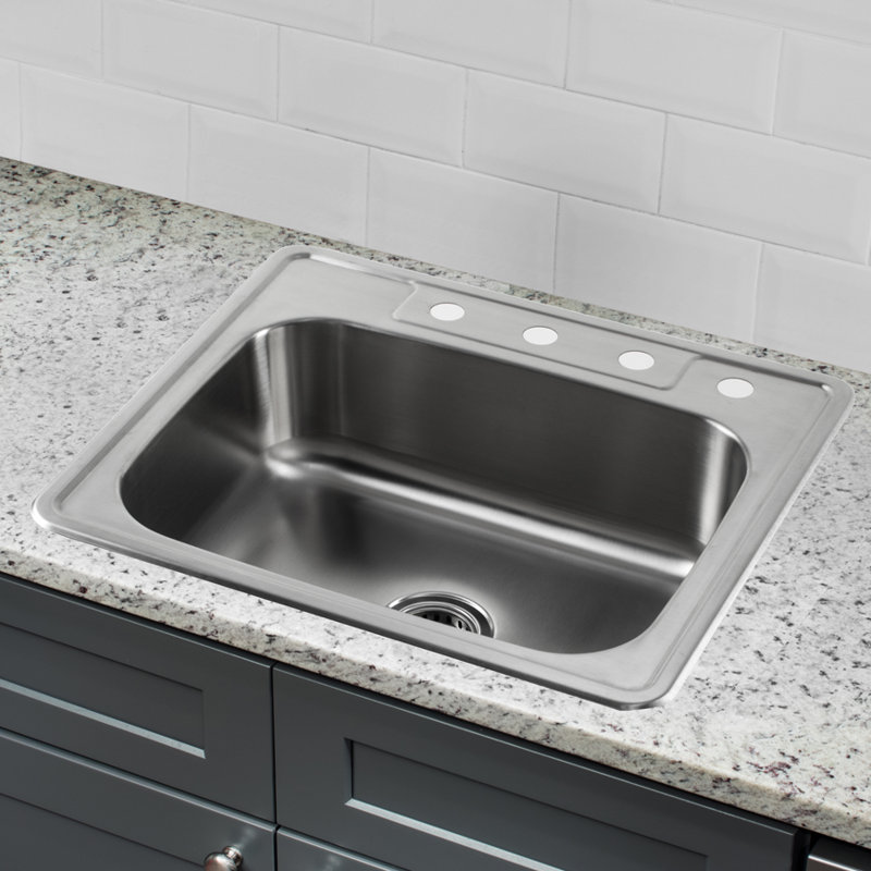 Soleil 25 L X 22 W Stainless Steel Drop In Single Bowl Kitchen Ssdp2522 25 L X 22 W Stainless Steel Drop In Single Bowl Kitchen Sink