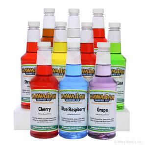 Shaved Ice and Snow Cone Syrups, 10 Flavors, 16 Ounces