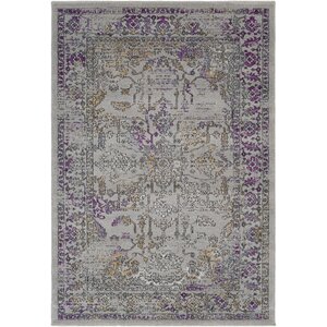 Cassian Taupe/Bright Purple Area Rug